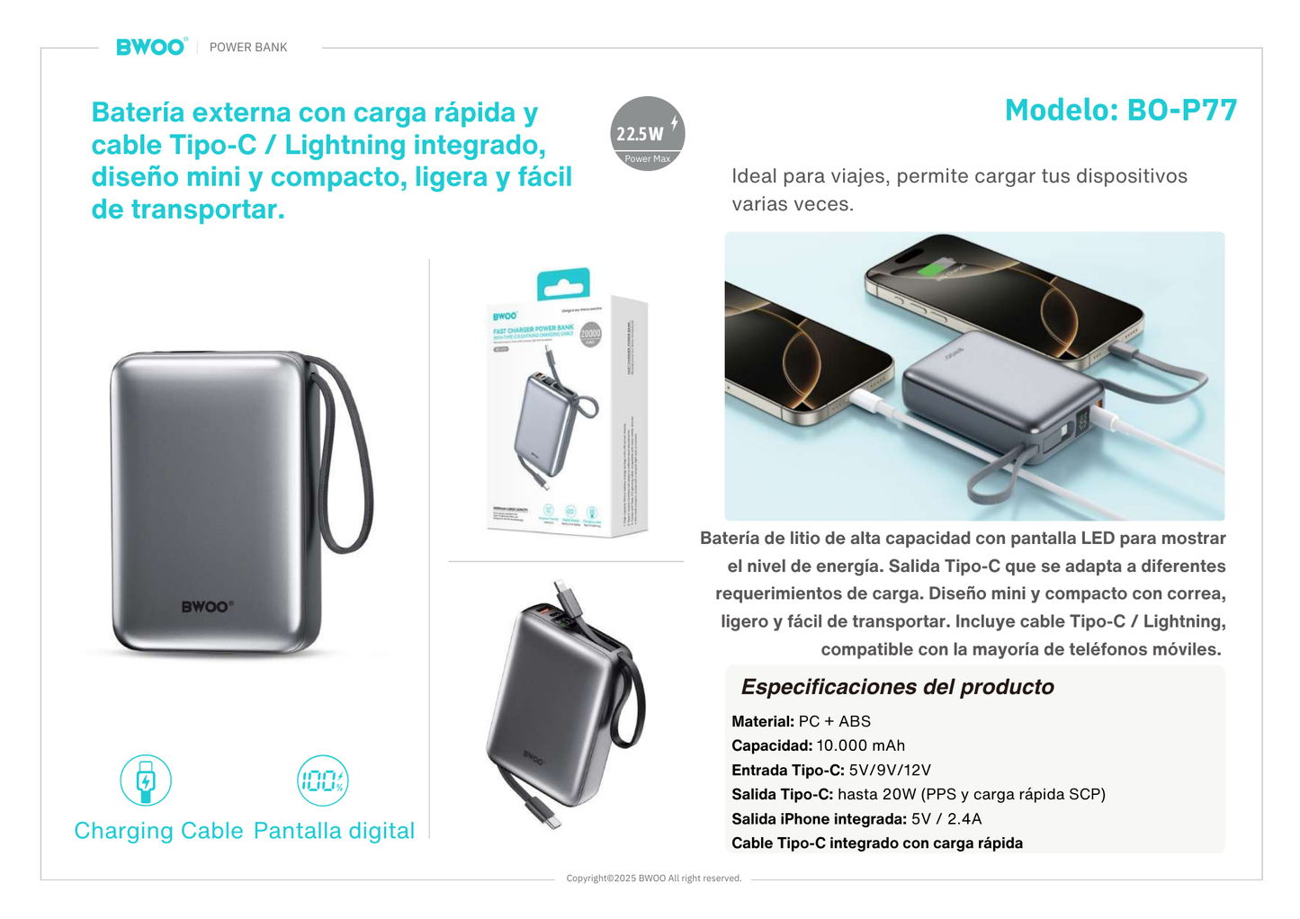 POWER BANK CARGA RAPIDA.