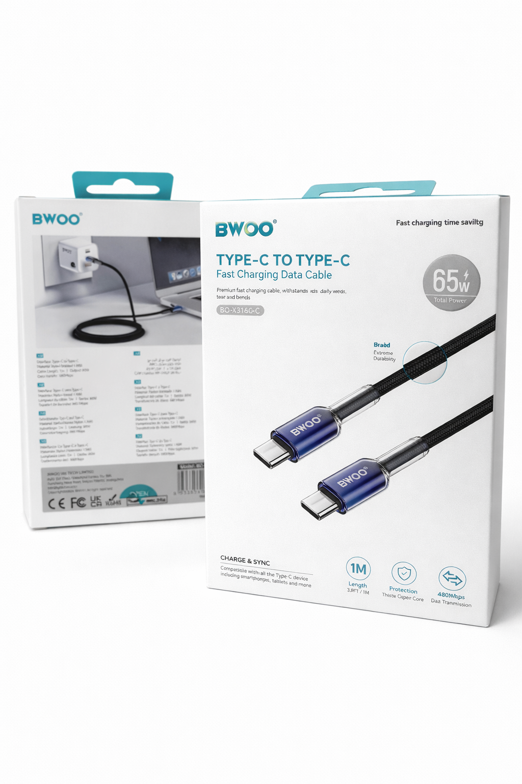 Cable Reforzado Type C -Type C 65Watts