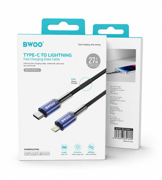 Cable Reforzado Type - C To Lightning 27Watts
